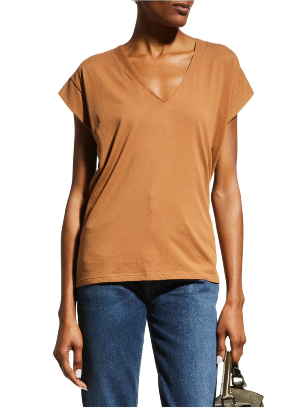 Women's Short Sleeve Top Le Mid Rise V-Neck